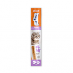Високопротеиново лакомство за котки CLUB 4 PAWS Premium meaty stick месен стик с Пуешко и агнешко